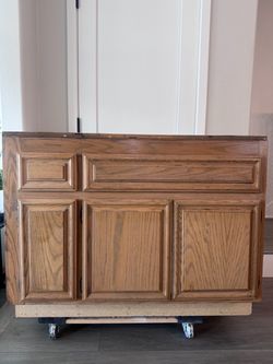 Oak Vanity - Left Sink Base: 41¾" W x 21" D x 31¾" H - $175 OBO