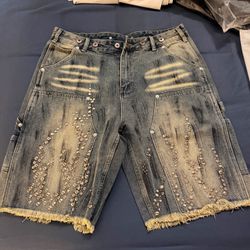 Hellstar Studded Denim Jorts 