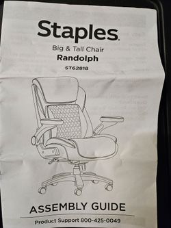 NEW Staples Randolph Big & Tall Chair PARTS ONLY - Read Desc