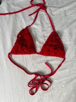 Red diamond bikini bra
