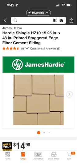 James Hardie 15.25x48in. Primed staggered edge fiber cement siding