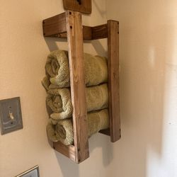 Handmade Wooden Towel Rack