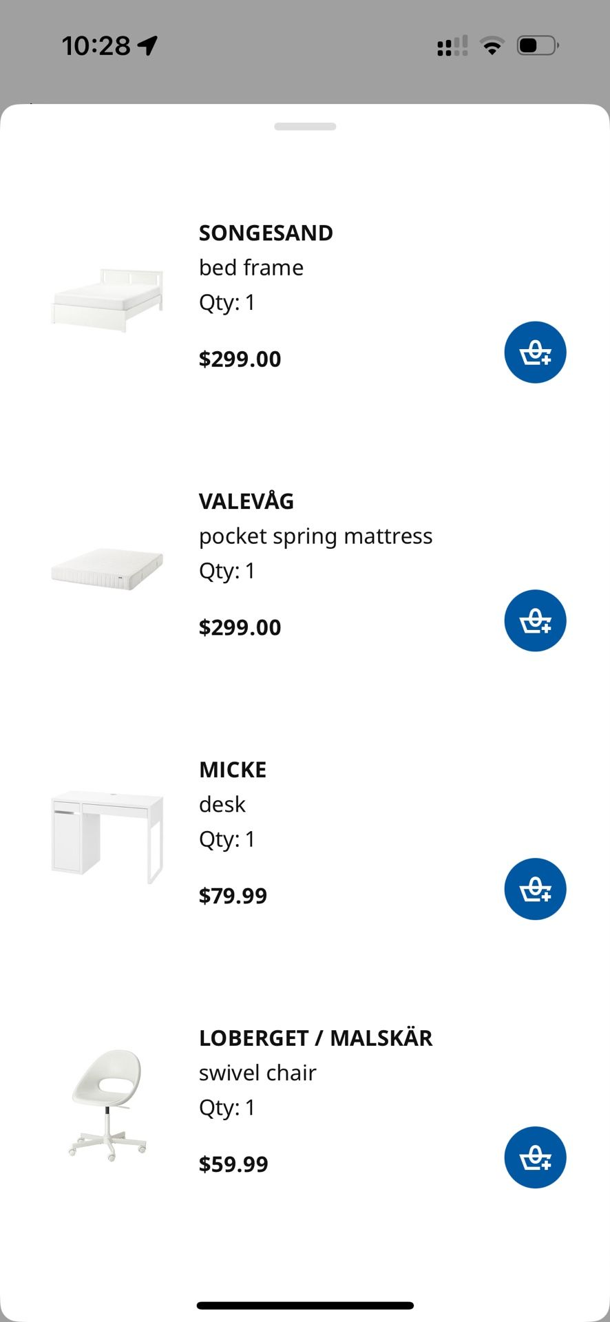 Ikea Queen bed And Mattress Desk Chair