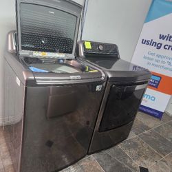 👌LG SET STEAM WASHER AND GAS DRYER LARGE 👌 