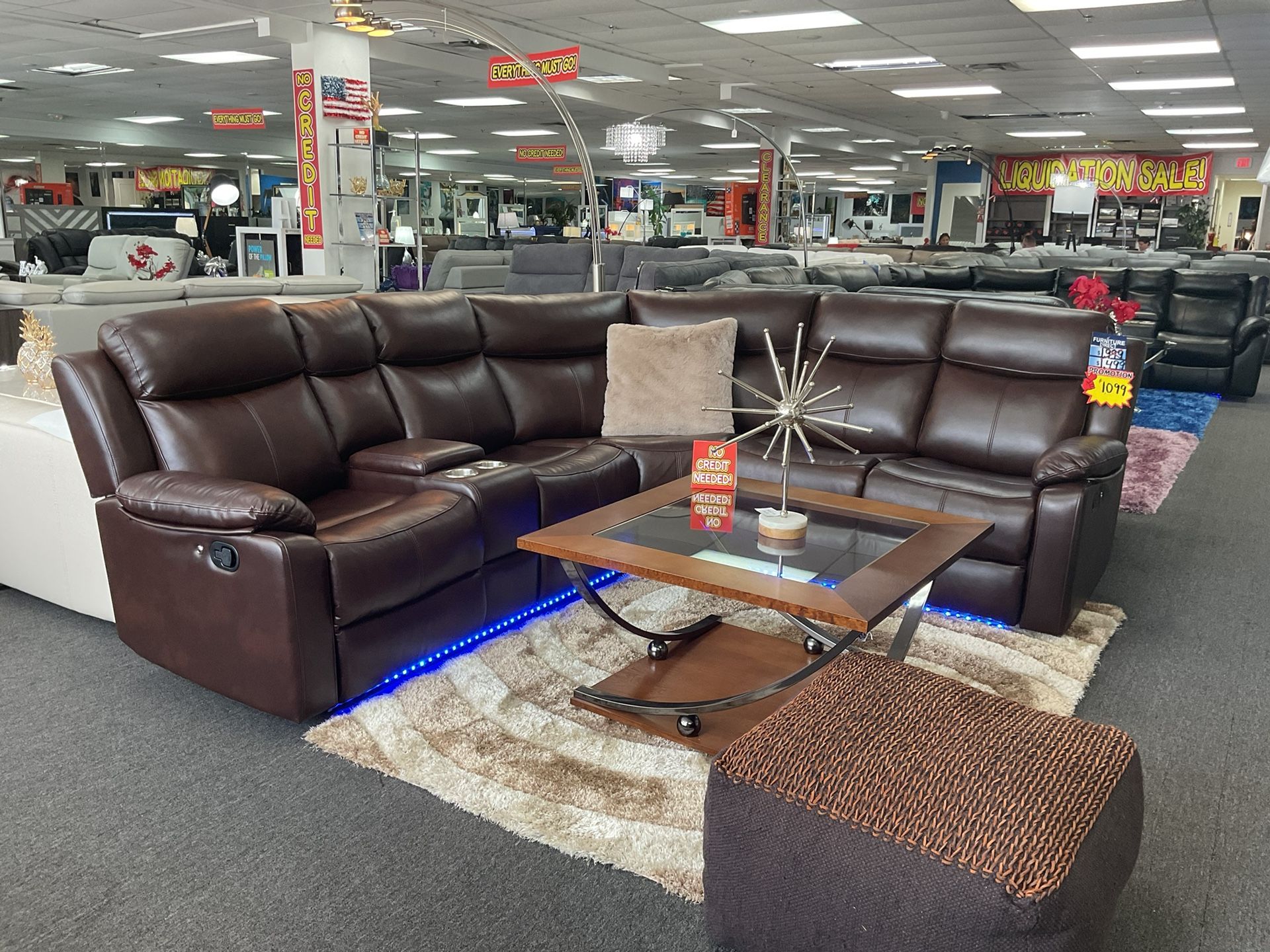 🎊HUGE BLOWOUT FURNITURE SALE NOW 💥 ELEGANT SECTIONAL WITH BUILT-IN LED LIGHTS 40% OFF 🤪‼️