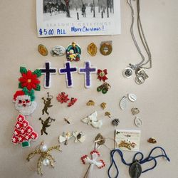 Christmas Pins Earrings Pendants Misc. Items