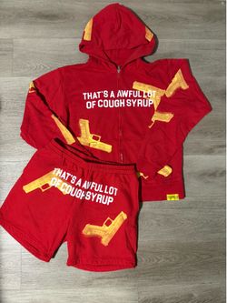 RED ALOCS SHORT/HOODIE SET