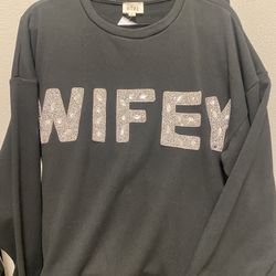 New Bridal  Sequin Wifey Sweatshirt