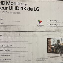 Brand New Sealed LG 27” 4K UHD Monitor (27UP600-W)