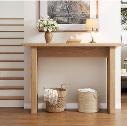 Natural Fluted Entryway Console Table
