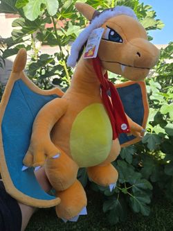 Build A Bear 22" Pokemon Charizard Giant Sized Plush 2024 w/ Scarf & Hat NWT