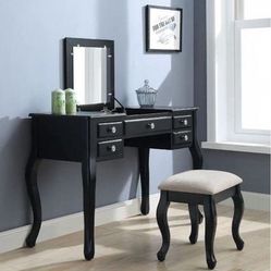 Brand New 3 PC Black Vanity Set