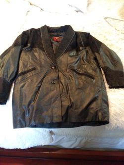 Beautiful Embroidered Paisley Suede And Leather Jacket 