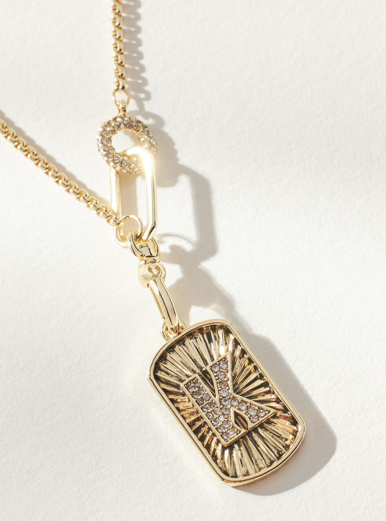 NEW Anthropologie Mixed Charm “K” Monogram Necklace