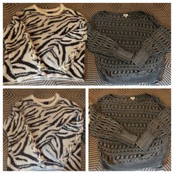 Two Buckle Sweaters, Size Small, Like New Condition