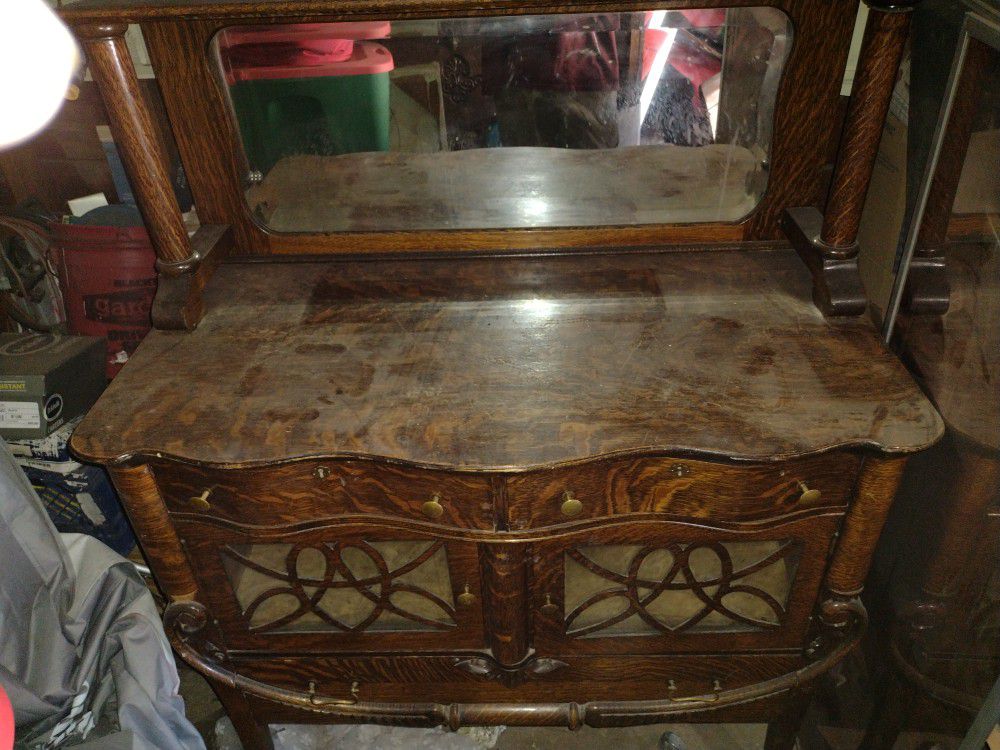 Dresser And Cabinet Antique  