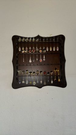 Antique Spoon Set With Holder 