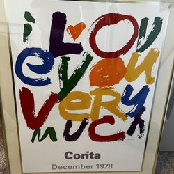 Sister Mary Corita Kent Original Lithograph exhibit poster 1978 professionally framed