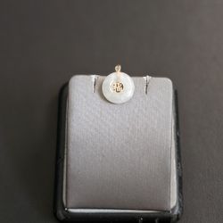 14k Gold Jade Pendant