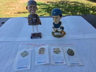 Los Angeles Dodger pins and bobbleheads Seager Scioscia