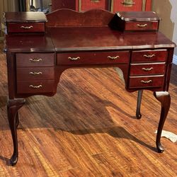 Cherry Wood Jewelry Vanity With Hide Away Mirror 