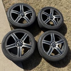 4 rims and tires  215/45/zr17. 6/32 tread left on tires