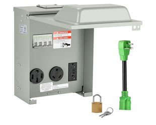 RVMATE RV Temporary Power Outlet Panel with Breaker, ETL Listed 20 30 50 Amp RV Receptacle, RV Electrical Outlet Panel for RV, Camper, Travel Trailer