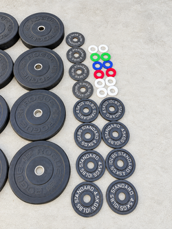 Rogue Bumper Plates + Standard Olympic Weight Plates — Sold in Pairs