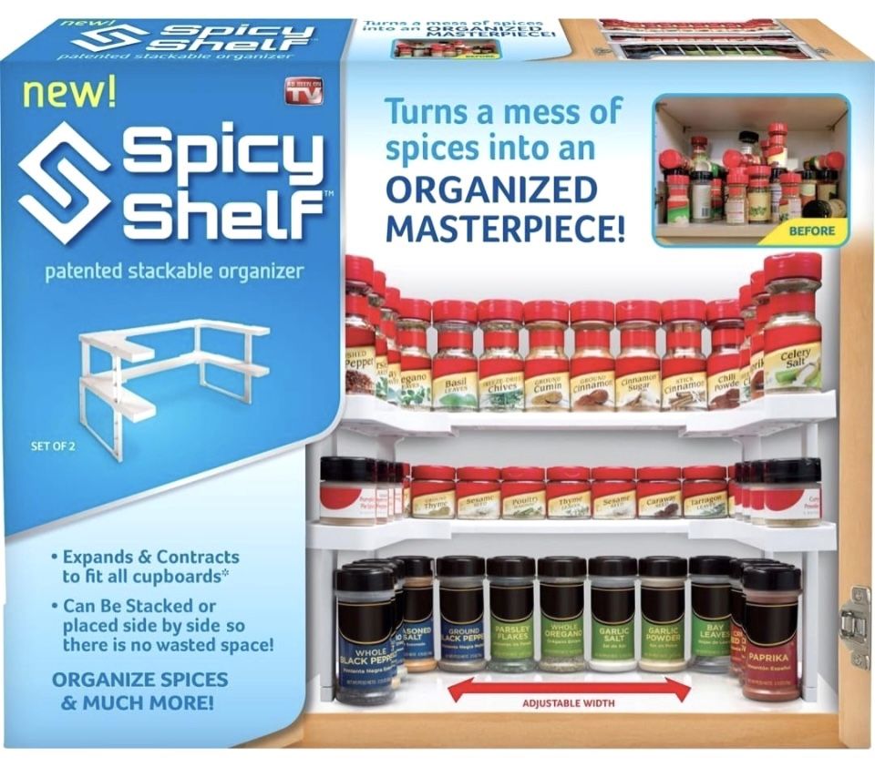 Spicy Shelf stackable organizer ! Adjustable width. New