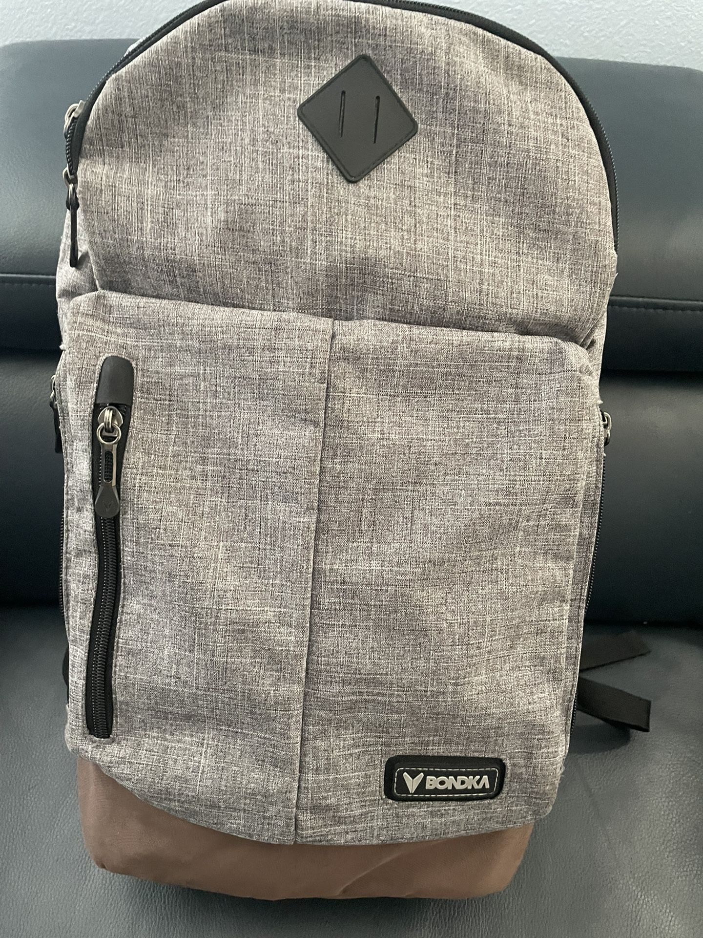 Bondka 19.5” Jumpstreet Backpack City Work School Travel Bag Heather Gray Skater