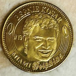 NFL 1996 Pinnacle Mint Dolphins Browns Bernie Kosar Collectible Rare Brass Coin
