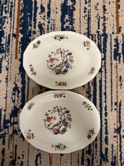 Cerabel Bird on a tree vintage Dishes 11 by 13 inches-2 count