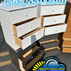 White Nightstand Pair Bedroom Set 