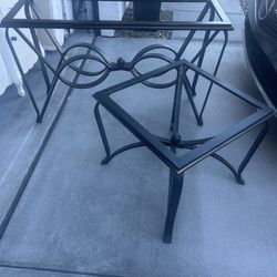 Metal Sofa Table And 3 End Tables 