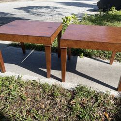Faux Burl / Fir Side, End Tables 