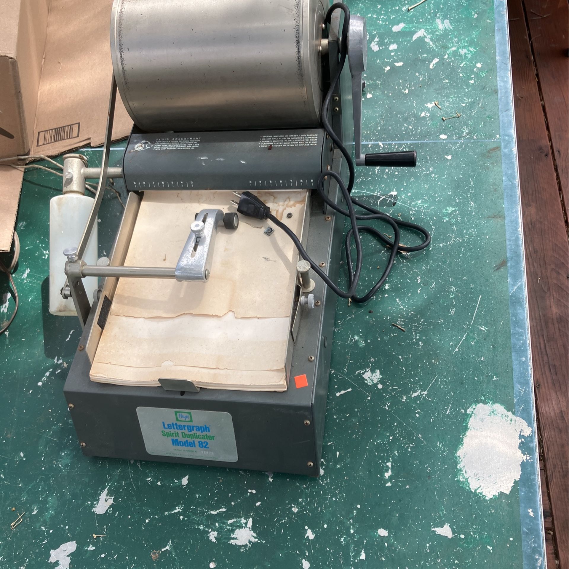 Lettergraph Spirit Duplicator Model 82