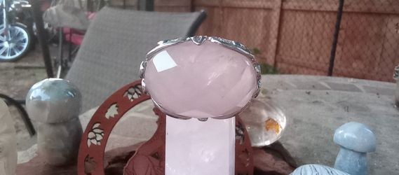 Sterling Silver Rose 🩷 Quart Ring