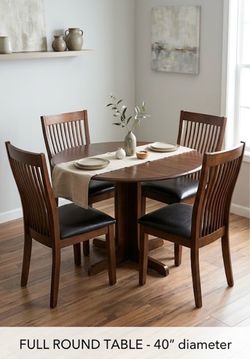 5-Piece Round Dining Table and Chair Set
