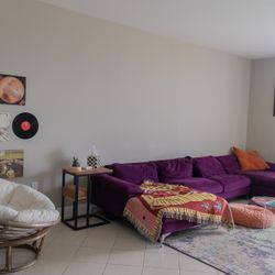 Sectional Sofa Couch Modern Purple 