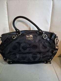 Coach Signature Op Art Satchel Handbag