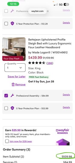 Wayfair Upholstered Platform King Size Bedframe…Brand New