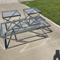 Great Coffee Table With 2 Sides Tables 