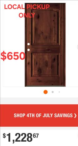 ➿️ 36in.x80 in.Rustic Knotty Alder 2-Panel Arch Top Right-Hand/Inswing Door