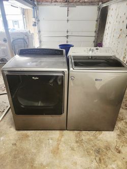 Maytag Brovos XL Washer And Whirlpool Electric Dryer.