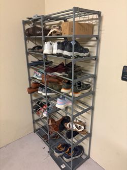 Tall 10-Tier Metal Shoe Rack