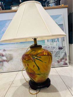 Hand-Painted Ceramic Ginger Jar Table Lamp