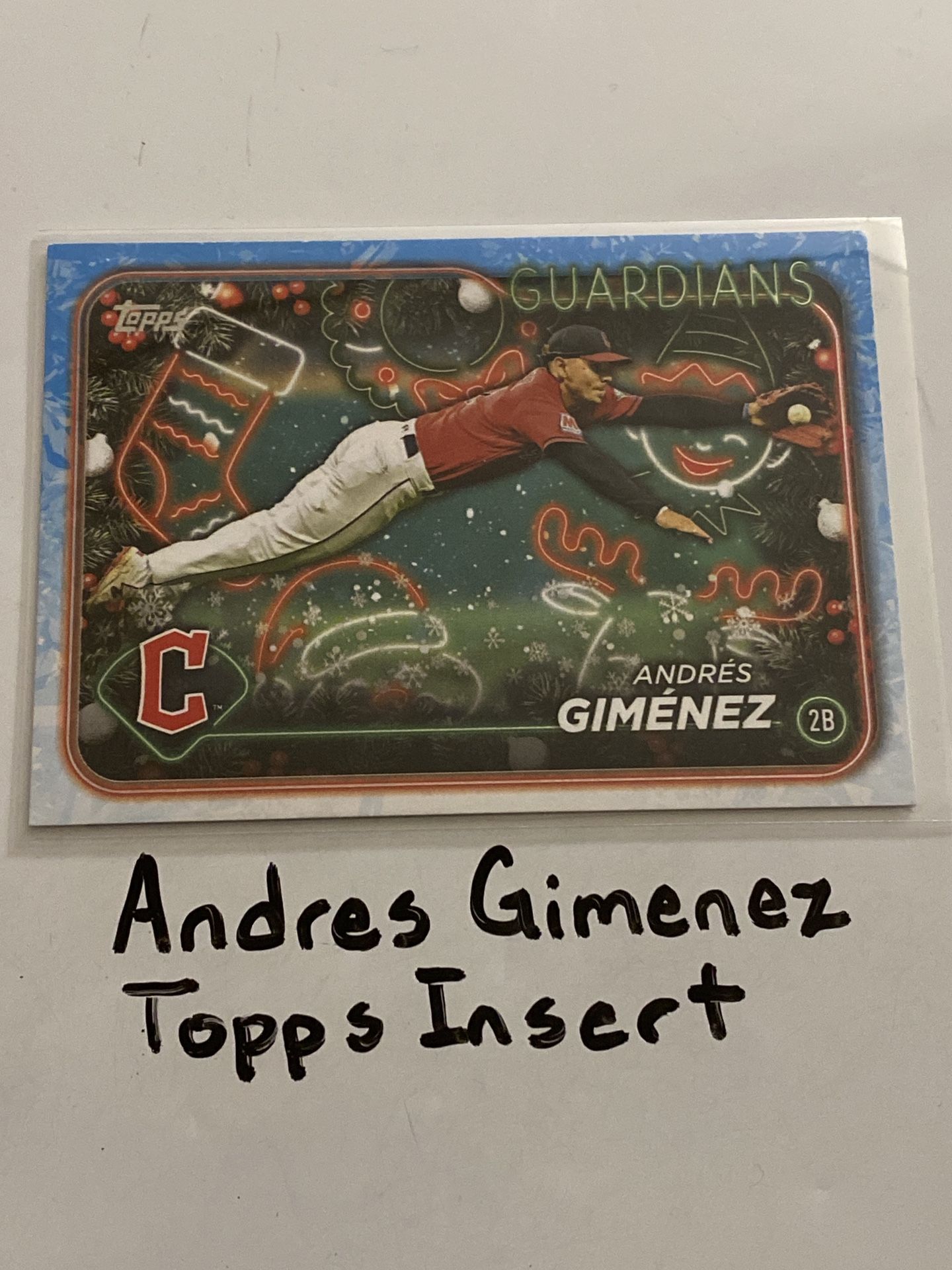 Andres Gimenez Cleveland Guardians 2nd Baseman Topps Short Print Insert Card.
