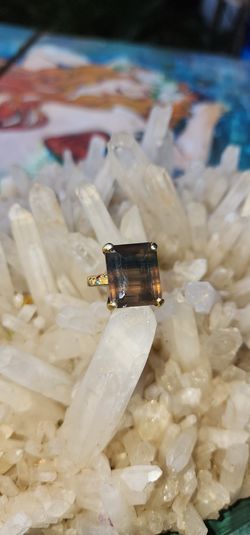 Large Flourite Sterling Silver Ring 