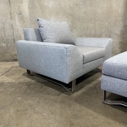 Benchmade Modern Chair And Ottoman -Delivery Available