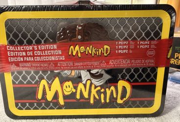 Funko Mankind lunchbox with figures and Funko Stone Cold Steve Austin can with figure